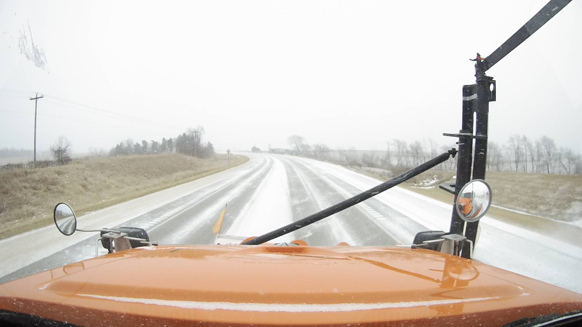 Example of partially covered road