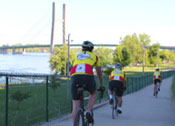 riding bike on Des Moines trail