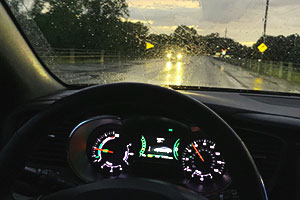 wet road from rain