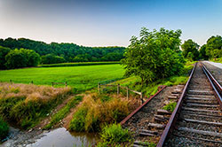 fence near rail tracks