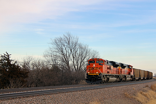 Train in rural Iowa