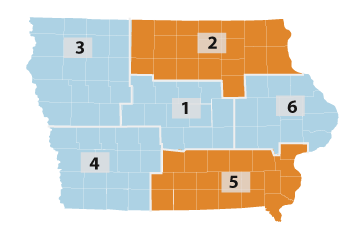 Map of district 1 and district 5