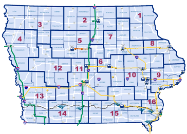 Intercity bus route map